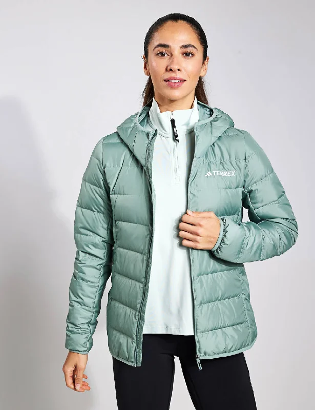 Terrex Multi Light Down Hooded Jacket - Silver Green