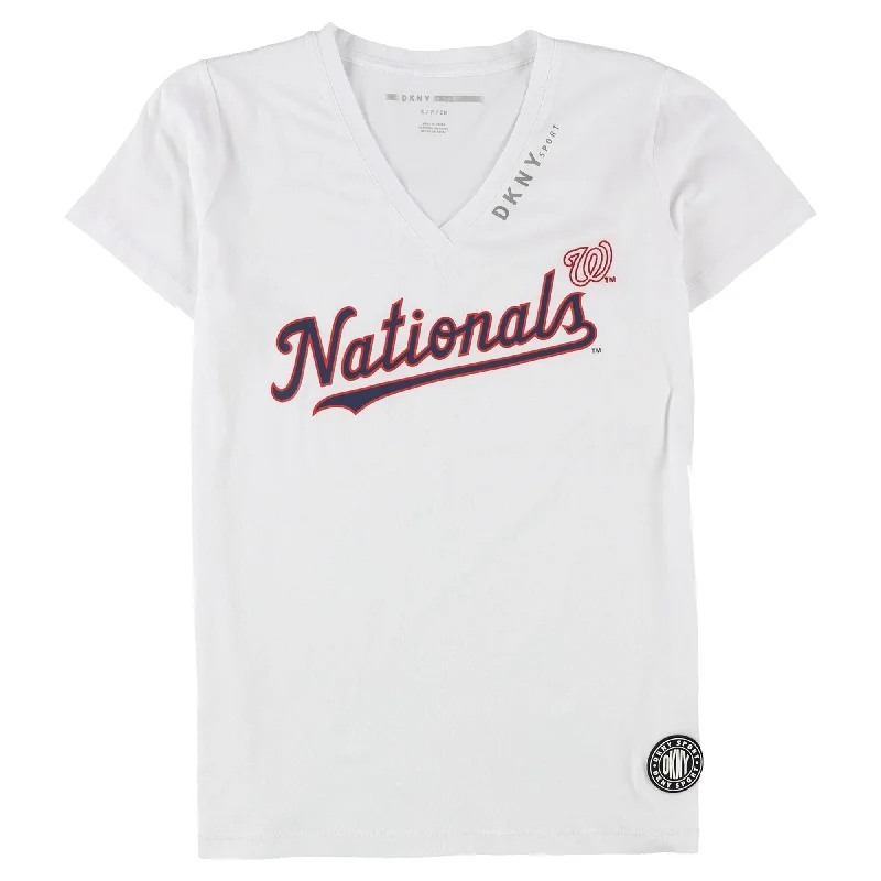 Work T-ShirtsDKNY Womens Washington Nationals Graphic T-Shirt, White, Small