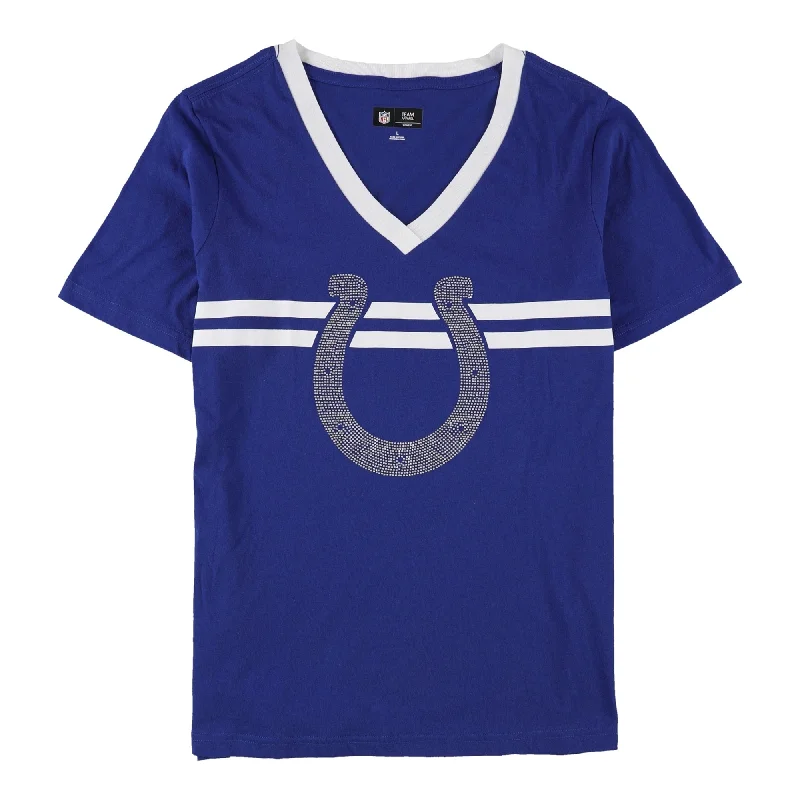 Button-Up T-ShirtsG-III Sports Womens Indianapolis Colts Embellished T-Shirt, Blue, Large