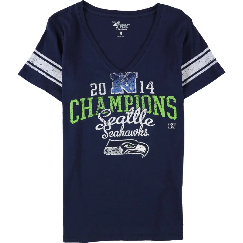 Band Merch T-ShirtsG-III Sports Womens Seattle Seahawks champions Graphic T-Shirt, Blue, Medium