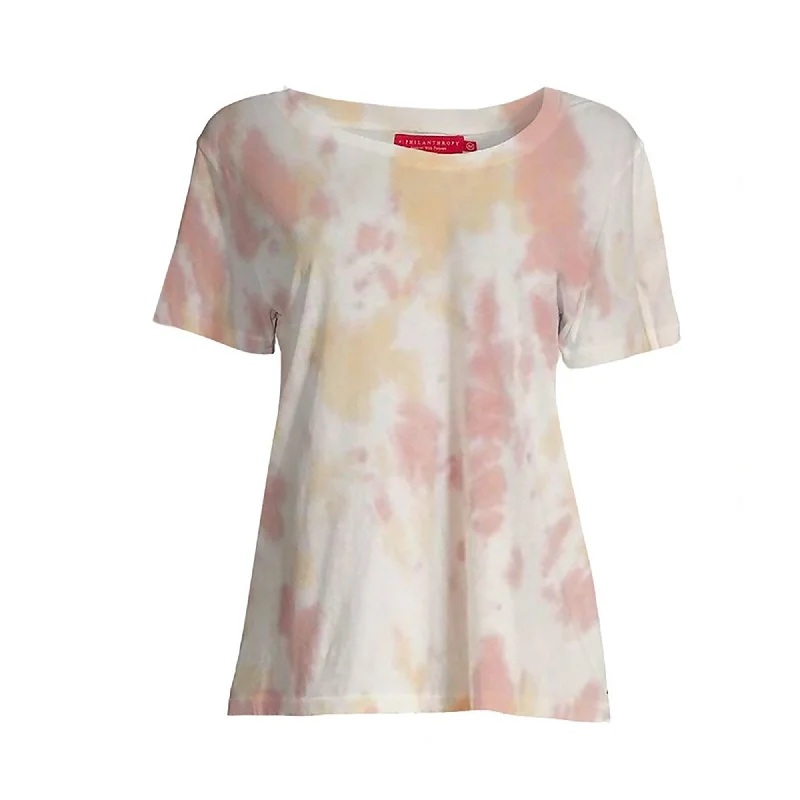 Linen T-ShirtsN:Philanthropy Womens Harlow Moon Tie Dye Basic T-Shirt