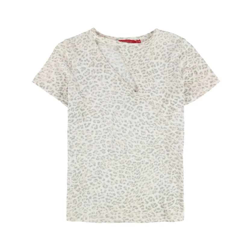 Limited Edition T-Shirtsn:philanthropy Womens Leopard Basic T-Shirt, Off-White, Small