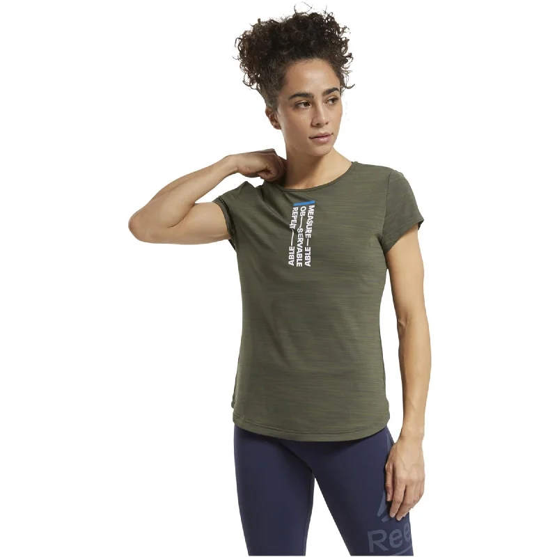 Button-Up T-ShirtsReebok Womens CrossFit Training Graphic T-Shirt, Green, X-Small