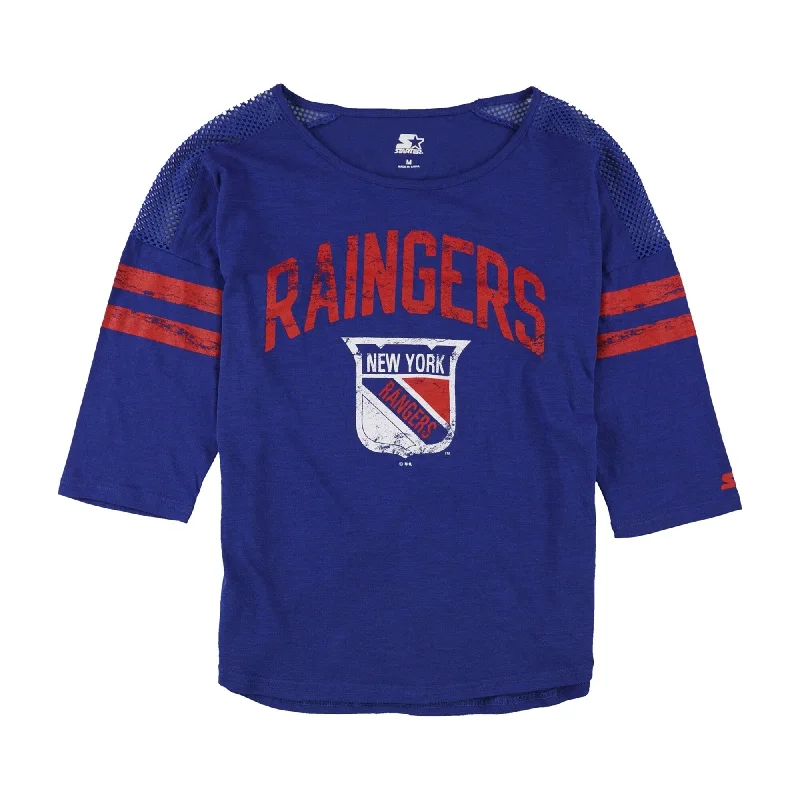 Bamboo T-ShirtsSTARTER Womens New York Rangers Graphic T-Shirt, Blue, Medium