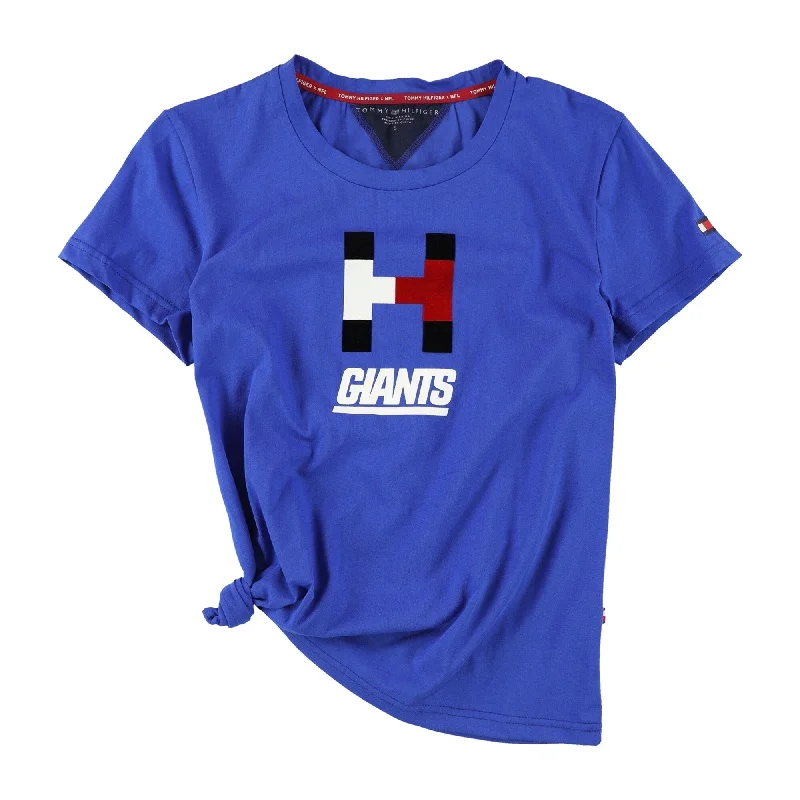 Embellished T-ShirtsTommy Hilfiger Womens New York Giants Graphic T-Shirt, Blue, Small