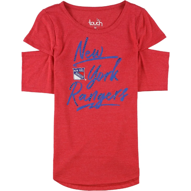 V-Neck T-ShirtsTouch Womens New York Rangers Embellished T-Shirt, Red, Medium