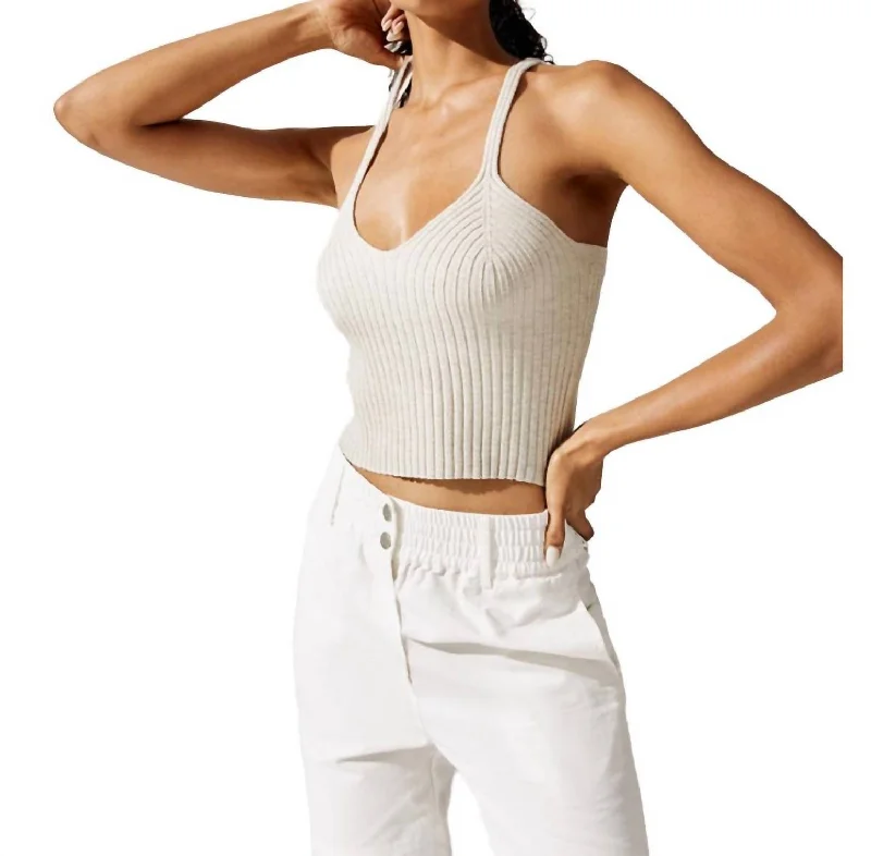 Blended Knit Corset Tank In ShellTraining tee