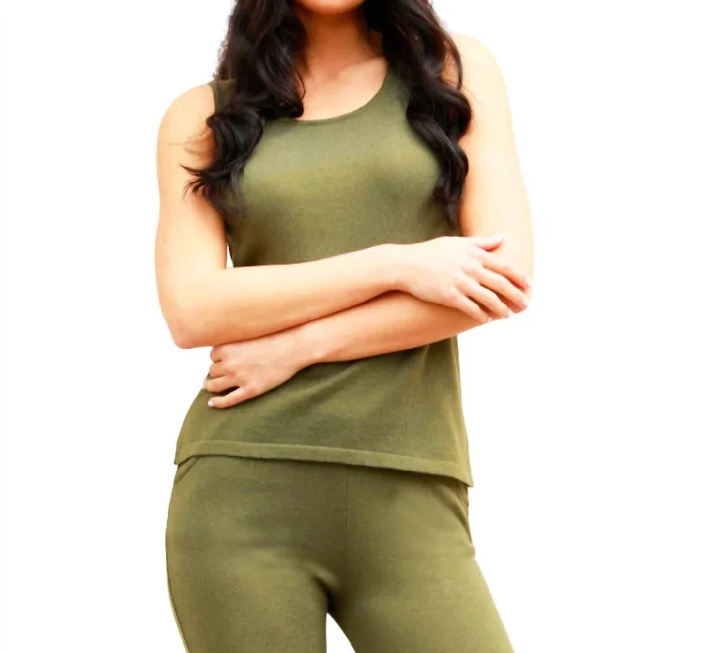 Bra- Friendly Tank In OliveReflective vest