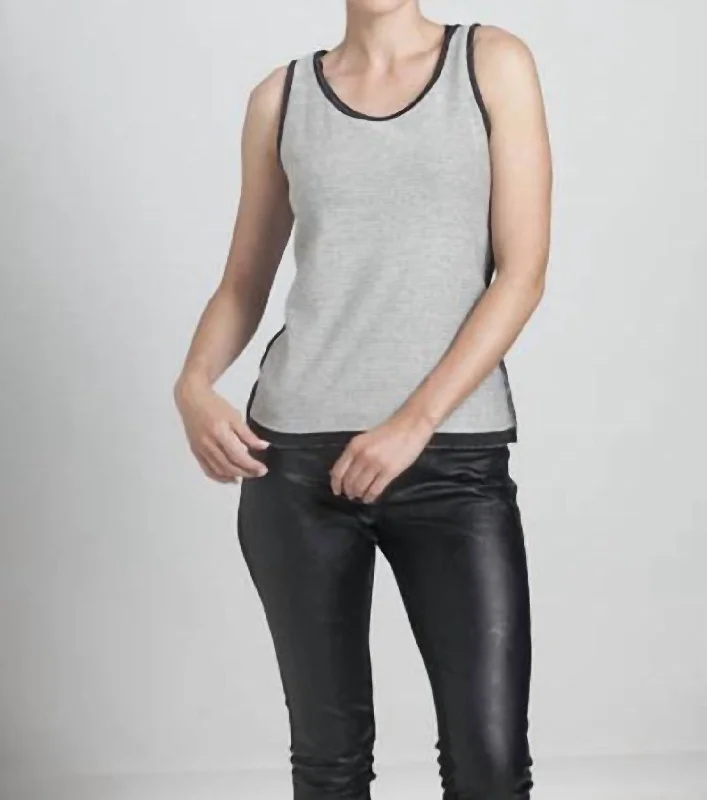 Bra-Friendly Tank Top In Charcoal/blackThermal hoodie