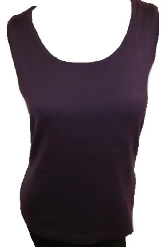 Bra Friendly Tank Top In PlumLightweight tee