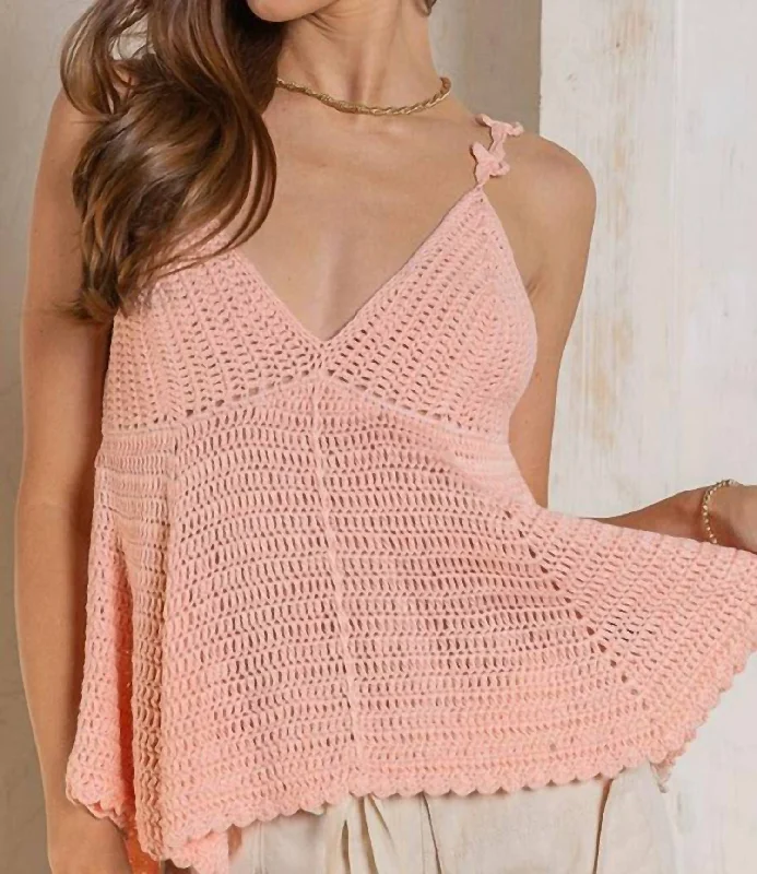 Claudia Babydoll Sweater Tank In BlushBreathable jacket