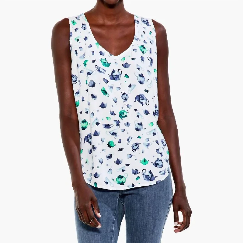 Garden Party Tank In Green MultiHiking tee