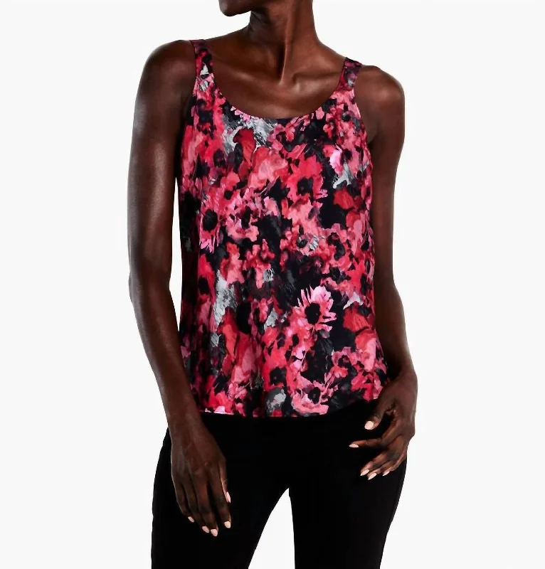 Glowing Garden Tank In Pink MultiPerformance tee