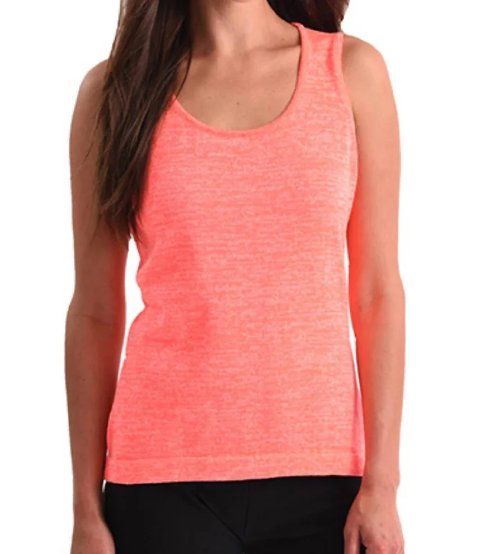 Heathered Bra-Friendly Tank Top In CoralWaterproof tee