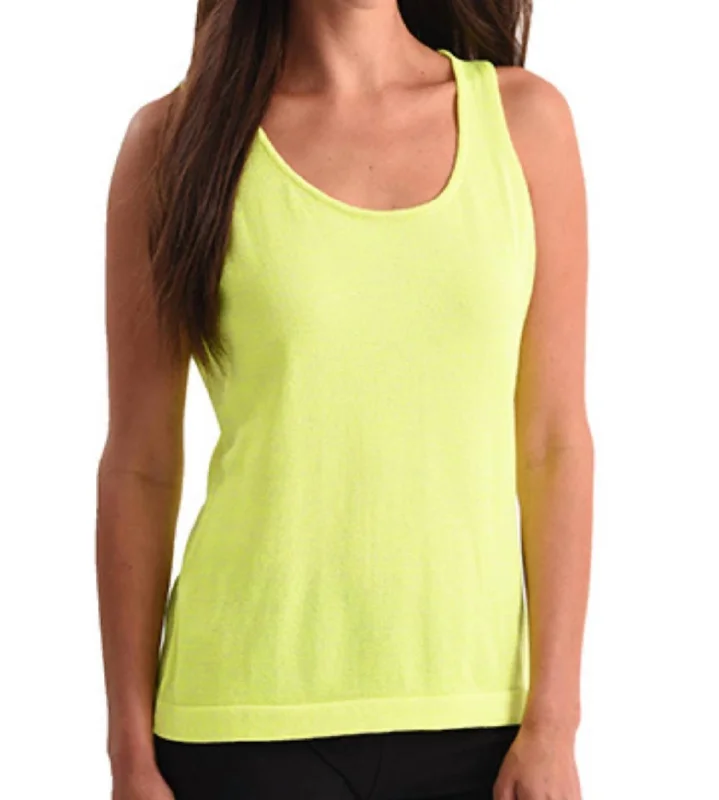 Heathered Bra-Friendly Tank Top In LimeWindproof tee