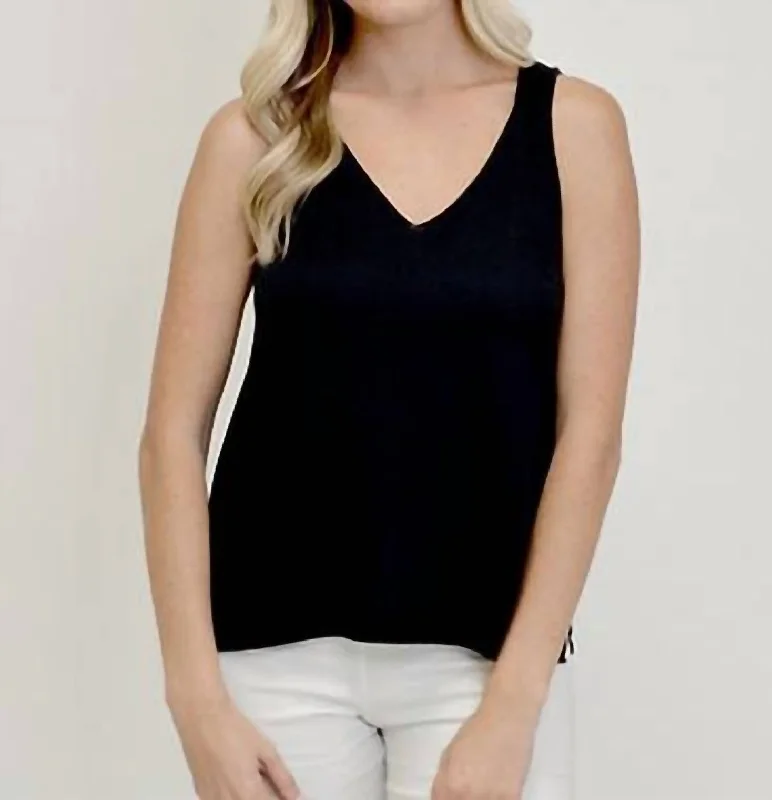 Ilinen Classic Cotton Tank Top In BlackThermal tank