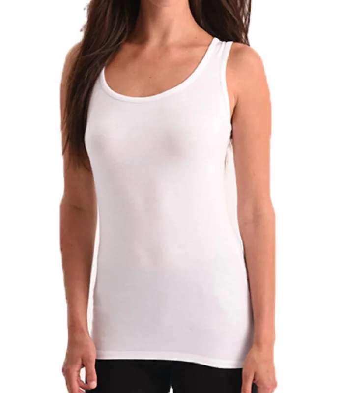 Jersey Bra-Friendly Tank Top In WhiteHigh-visibility tank