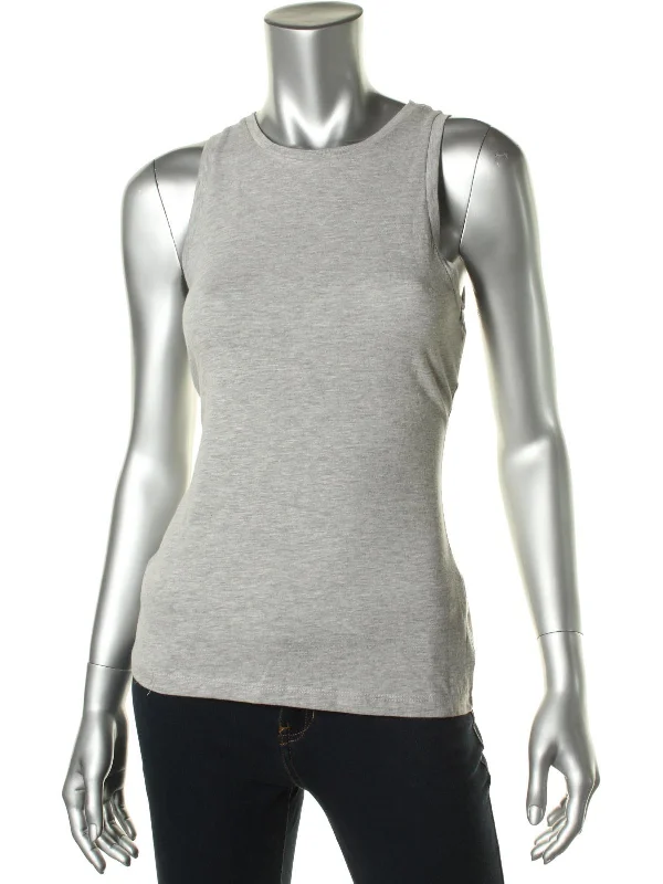 Juniors Womens Cotton Jewel Neck Tank TopMesh hoodie