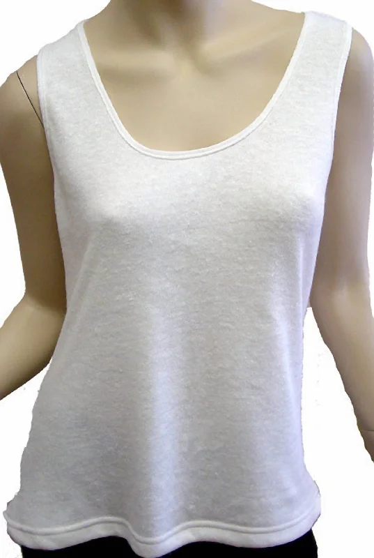 Linen Bra-Friendly Tank In Off WhiteCompression hoodie