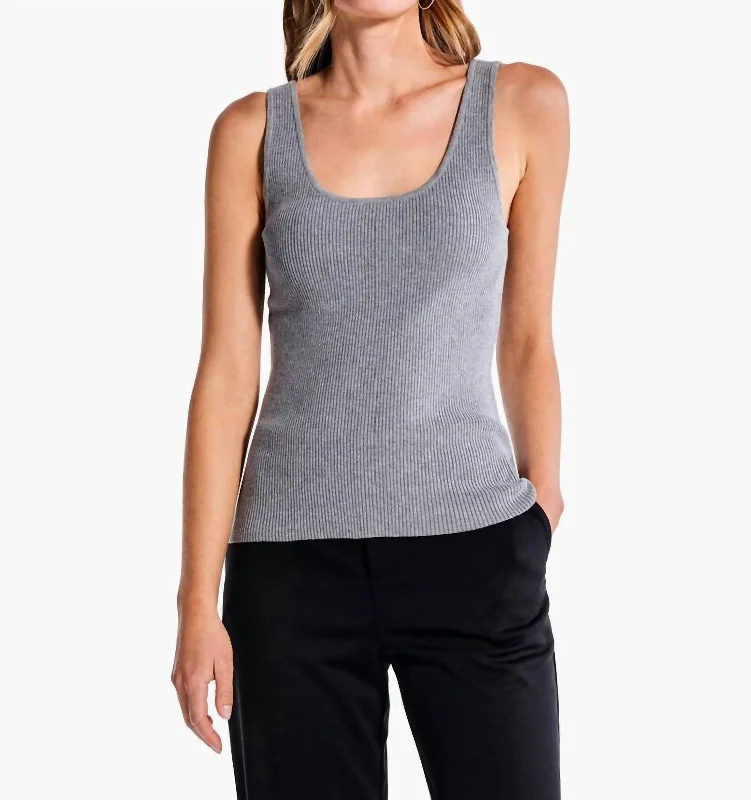 Rib Sweater Tank In MoonwalkBreathable hoodie