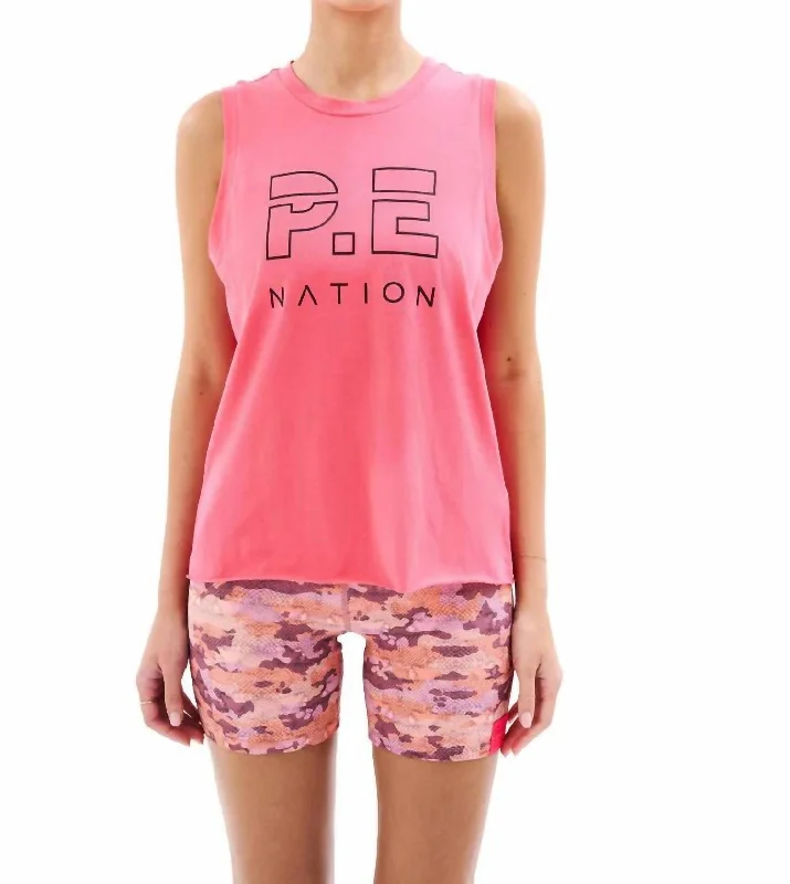 Shuffle Tank In Pink GlowReflective tee