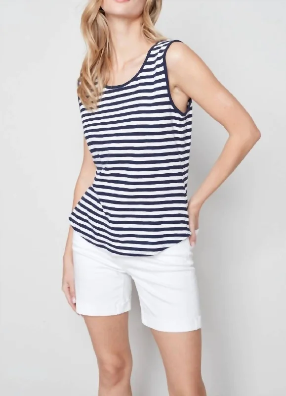 Striped Tank Top In NauticalPerformance tee