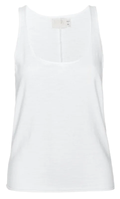 Women's Courtney Raw Racerback Tank In WhiteTrail tee