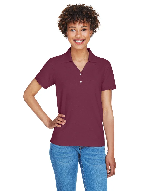 Devon & Jones D100W Ladies' Pima Piqu Y-Collar PoloQuick-Dry Shirts