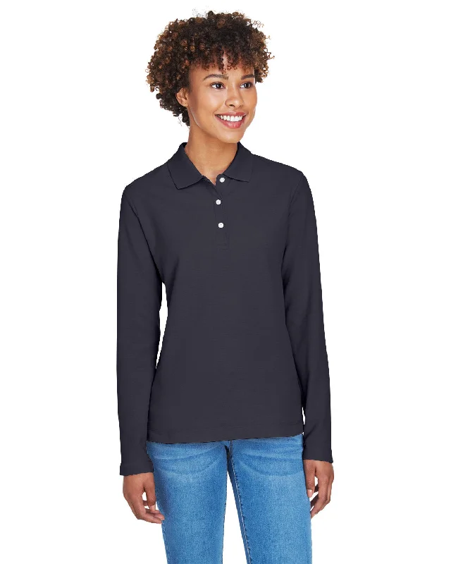 Devon & Jones D110W Ladies' Pima Piqu Long-Sleeve PoloSleep Shirts