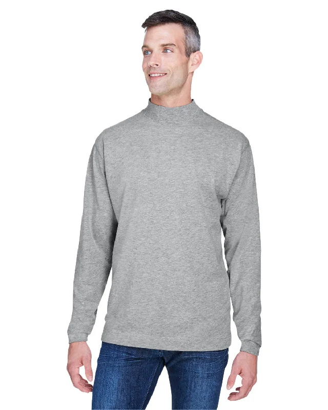 Devon & Jones D420 Adult Sueded Cotton Jersey Mock TurtleneckMetallic Shirts