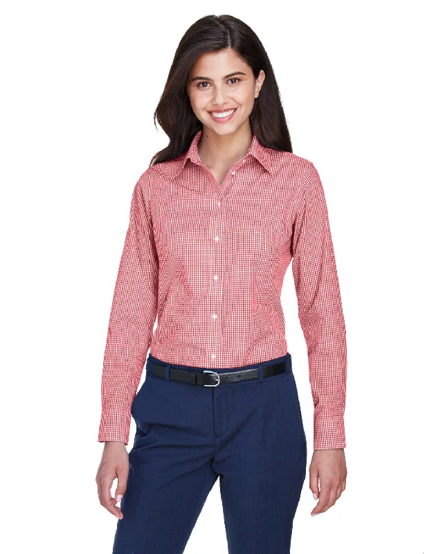 Devon & Jones D640W Ladies' Crown Woven Collection Gingham CheckSheer Shirts