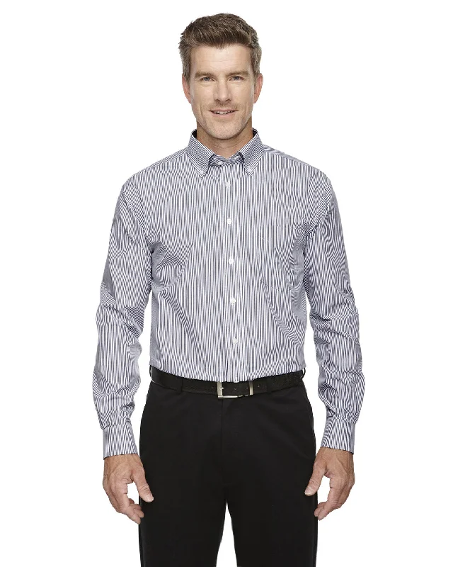 Devon & Jones D645 Men's Crown Woven Collection Banker StripeTasseled Shirts