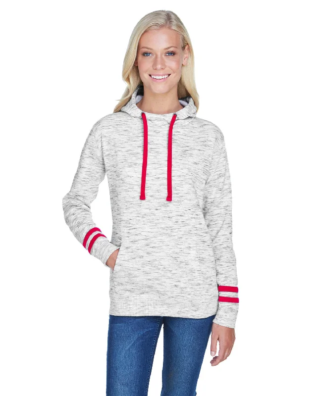 J America JA8674 Ladies' Melange Scuba Neck Sweatshirt