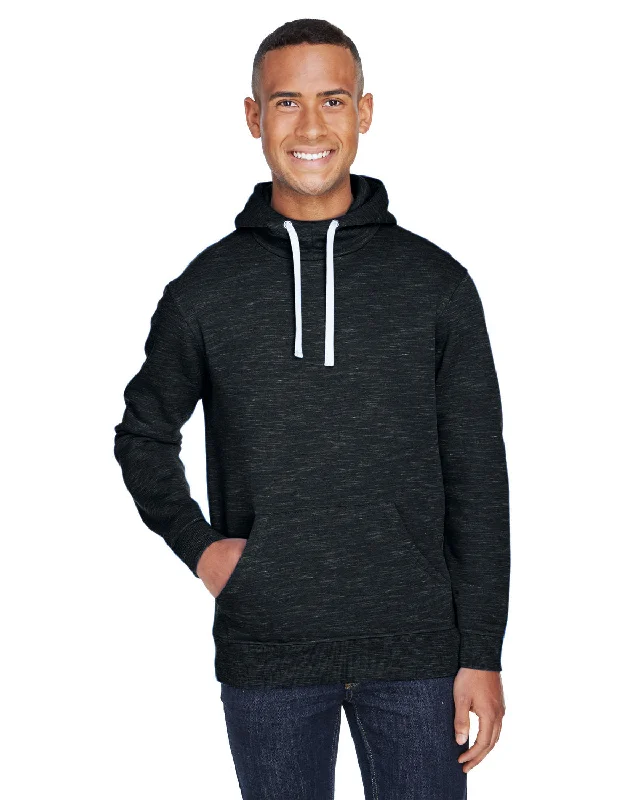 J America JA8677 Adult Melange Fleece Pullover Hooded Sweatshirt