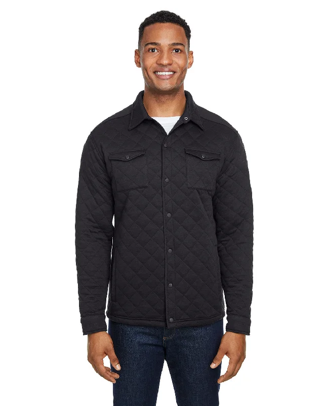 J America JA8889 Adult Quilted Jersey Shirt JacketLongline Shirts