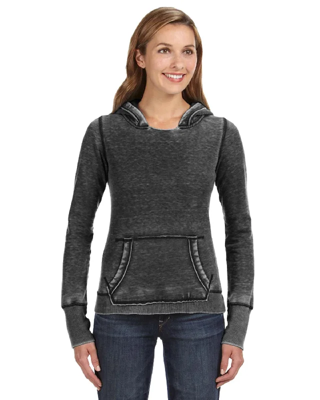 J America JA8912 Ladies' Zen Pullover Fleece Hooded SweatshirtLeather-Paneled Shirts