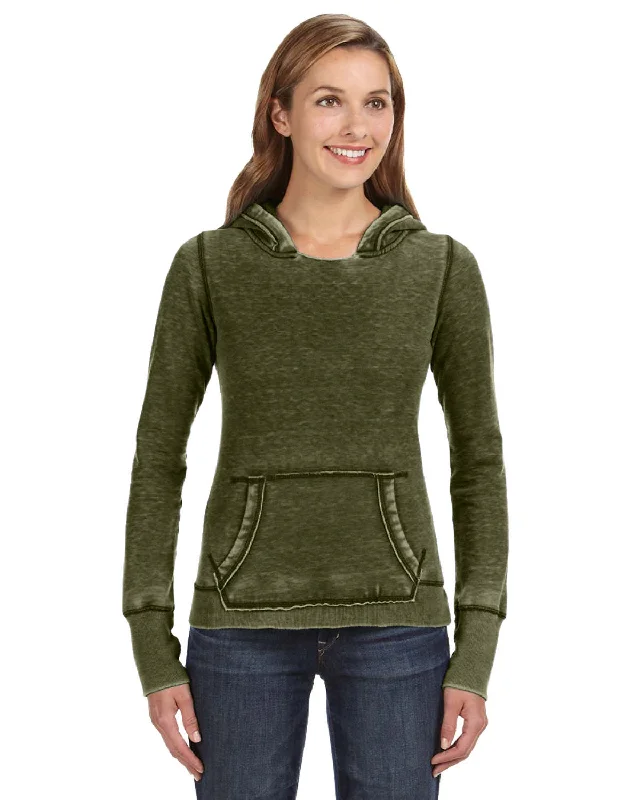 J America JA8912 Ladies' Zen Pullover Fleece Hooded SweatshirtGlitter Shirts