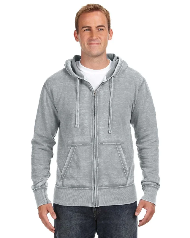 J America JA8916 Adult Vintage Zen Full-Zip Fleece Hooded SweatshirtButton-Up Shirts