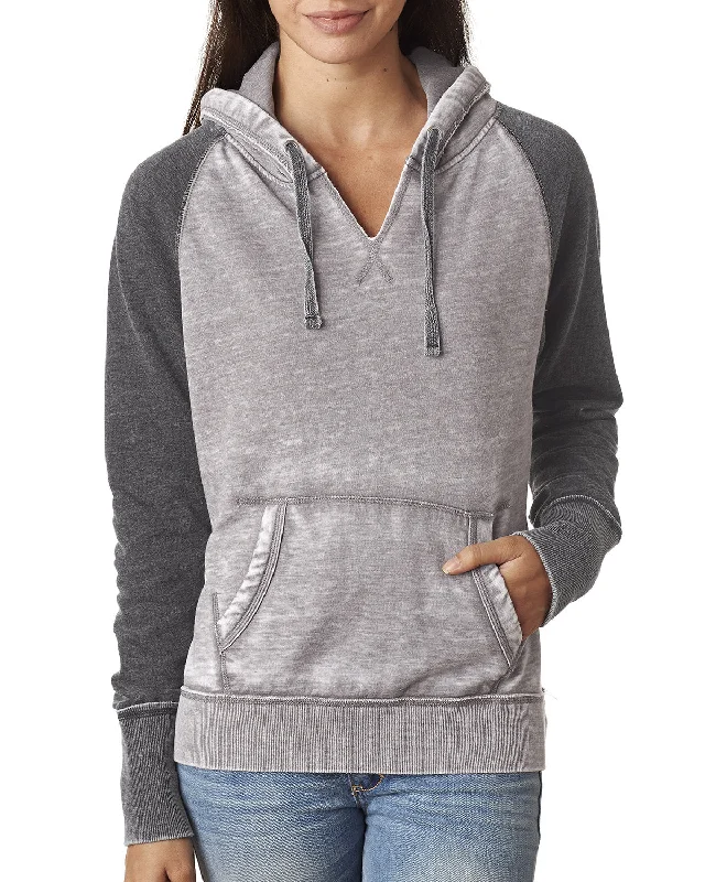 J America JA8926 Ladies' Zen Contrast Pullover Hooded SweatshirtStatement Shirts