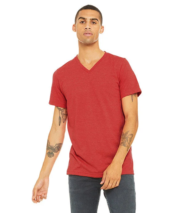 3005CVC - Bella + Canvas Unisex CVC Jersey V-Neck T-Shirt | Heather Red