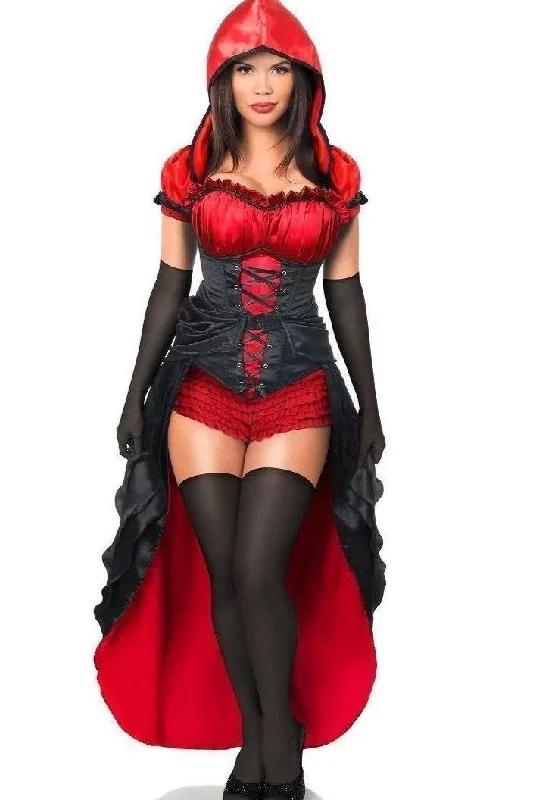 Top Drawer 5 Piece Red Hot Riding Hood Corset Costume